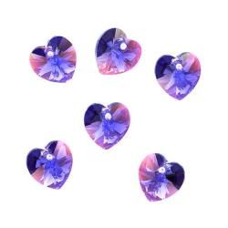 Beadaholique Tanzanite Ab 10mm Crystal Heart Pendant Beadaholique Loose Beads & Stones
