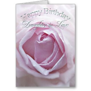Daughter in Law, Birthday card with a pink rose