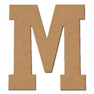 Design Craft MIllworks 8 in. MDF Block Wood Letter (M) 47336