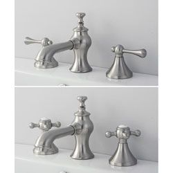 French Country Widespread Satin Nickel Bathroom Faucet Bathroom Faucets