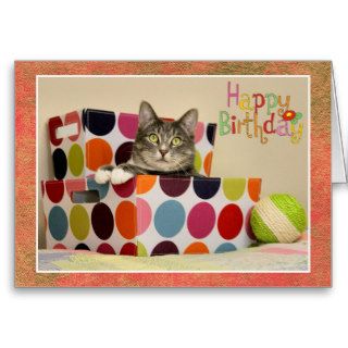 Happy Birthday with Cute Cat Card