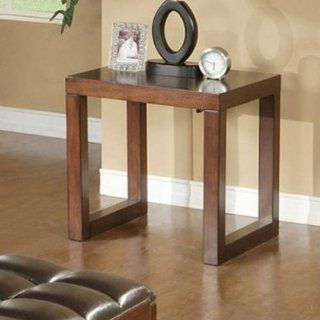 Alpine Furniture 49702 Tiburon End Table in Medium Brown 49702  