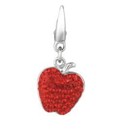 Sterling Silver Red Crystal Apple Charm Silver Charms
