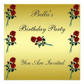 Birthday Invitation Any Age Gold