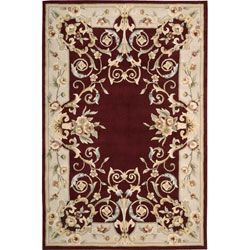Nourison Hand tufted Ardenne Burgundy Floral Wool Rug (8' x 10'6) 7x9   10x14 Rugs