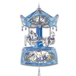 Louis Comfort Tiffany Inspired Rotating Musical Carousel Ornament Dream Dancers by The Bradford Exchange   Christmas Ball Ornaments
