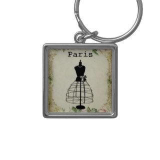 Vintage Paris Fashion Dress Form Keychain
