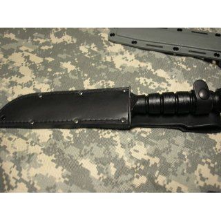 Ontario 498 Marine Combat Knife (Black)  Fixed Blade Camping Knives  Sports & Outdoors