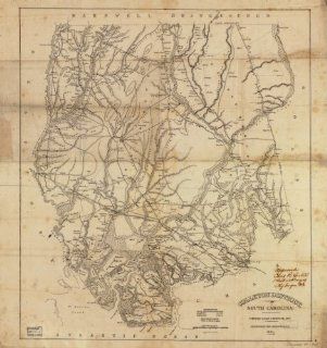 Civil War Map Reprint Colleton District, South Carolina   Prints