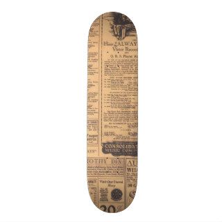 Old Newspaper Page Look Skateboard