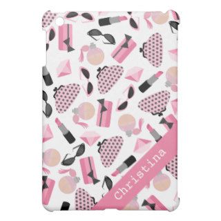 Girly Pink Accessories Personalized iPad Mini Case