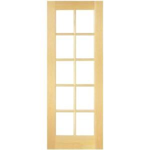 Smooth 10 Lite French Solid Core Unfinished Pine Interior Door Slab 45100