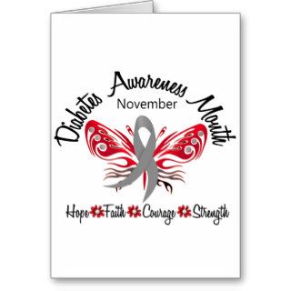 Diabetes Awareness Month Butterfly 3.2 Cards