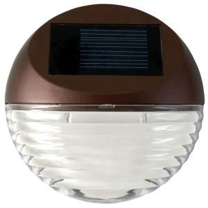 Moonrays Outdoor Bronze Solar Powered Round Mini LED Deck Light 95027
