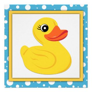 Yellow Rubber Duck Baby Shower Personalized Announcement