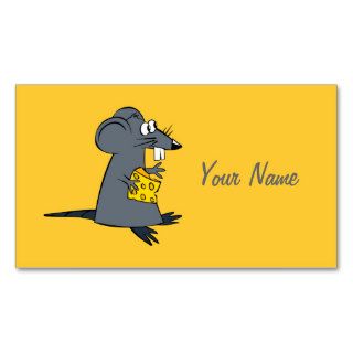 Cute Rat with Cheese Business Card Templates