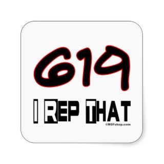 I Rep That 619 Area Code Sticker