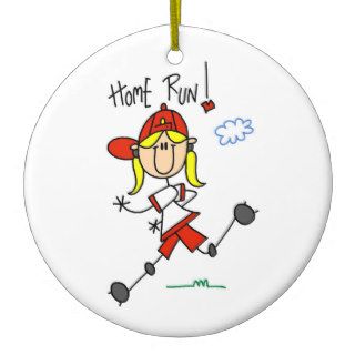 Home Run Girls Softball T shirts and Gifts Ornament