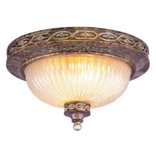 Livex Lighting Providence 2 Light Ceiling Palatial Bronze with Gilded Accents Incandescent Flush Mount DISCONTINUED CLI MEN8543 64