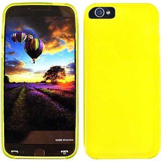 Cell Armor IPhone5 DESKIN PU010 A010 IB Deluxe Silicone Skin Case for iPhone 5   Retail Packaging   Transparent Yellow Cell Phones & Accessories