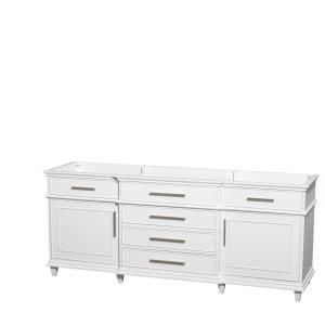 Wyndham Collection Berkeley 80 in. Vanity Cabinet Only in White WCV171780DWHCXSXXMXX