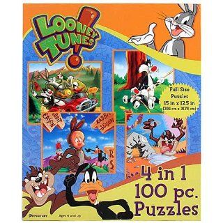 Looney Tunes 100 Piece 4 in 1 Puzzle Set Toys & Games