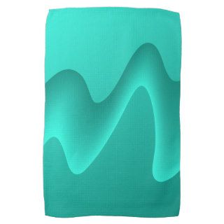 Teal Abstract Design Image. Kitchen Towel