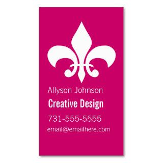 Pink Fleur De Lis Business Cards