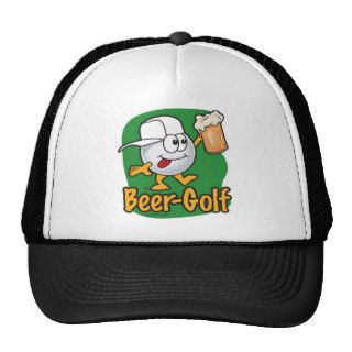Beer Golf Drunk Cartoon Golf Ball Mesh Hat