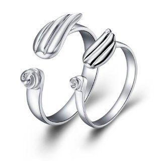 Virgin Shine Platinum Plate Lovers Rings With Wing And Flower heads Jewelry