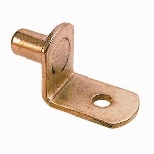 Prime Line 20 lb. 1/4 in. Brass Plated Steel L Shelf Support Pegs (8 Pack) U 10168
