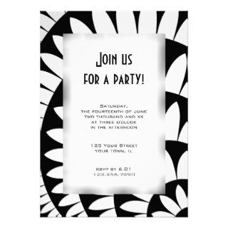 Black & White Petals All Purpose Party Invitation