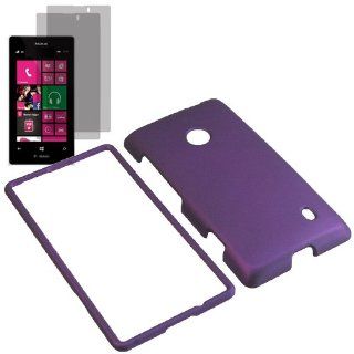 Aimo Hard Shield Shell Cover Snap On Case for T Mobile Nokia Lumia 521 Lumia 520 x2 Fitted Screen Protector  Purple Cell Phones & Accessories