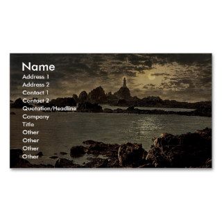 Jersey, Corbiere Lighthouse by moonlight, Channel Business Cards