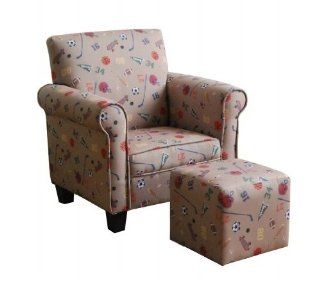 Kid's Club Chair and Ottoman Set   Childrens Chairs