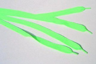Shoe Laces Flat Thick   52 Inches Long   Green (Neon) Shoelaces 