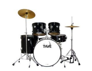 Taye Drums GAD522S BK 5 Piece Drum Set with E Plated Lugs and Rims Musical Instruments