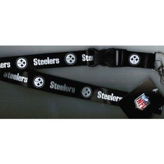 Pittsburgh Steelers Lanyard Blackout Version  Sports Fan Necklaces  Sports & Outdoors