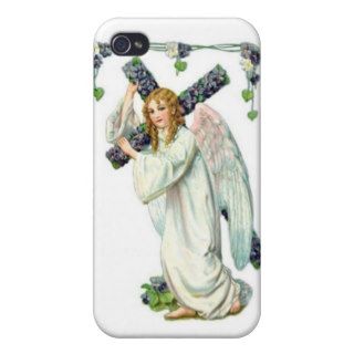 Angel Carrying Cross With Flowers Cover For iPhone 4
