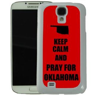 Hot Buckles Keep Calm Pray For Oklahoma Galaxy S4 Case (White) Cell Phones & Accessories