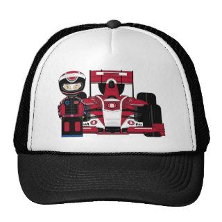 Red F1 Racing Car & Driver Cap Trucker Hat