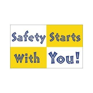 NMC BT523 Motivational and Safety Banner, Legend "Safety Starts With You", 60" Length x 36" Height, Vinyl Industrial Warning Signs