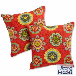 Blazing Needles Floral 20 inch Throw Pillows (Set of 2) Blazing Needles Outdoor Cushions & Pillows