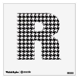 Black & White Houndstooth Letter "R" Wall Decal