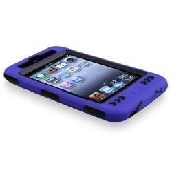 Black/ Blue Hybrid Case with Stand for Apple iPod Touch Generation 4 BasAcc Cases