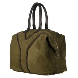 Yves Saint Laurent Green Suede Satchel Bag Yves Saint Laurent Designer Handbags