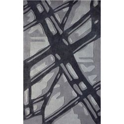 nuLOOM Handmade Pino Ice Glacier Pattern Charcoal/ Grey Rug (7'6 x 9'6) Nuloom 7x9   10x14 Rugs