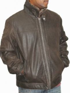 Wilda Fur lined leather Jacket Brown 2XL at  Mens Clothing store