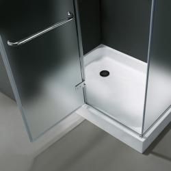 Vigo Frameless Frosted Glass Shower Enclosure with Left Door & Base (36 x 48) Vigo Shower Doors
