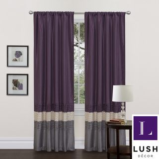 Mia Grey/Purple 84 inch Curtain Panel Pair Lush Decor Curtains